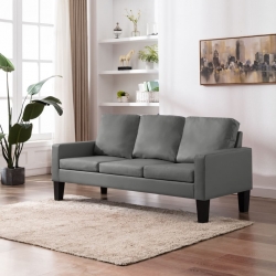 3-osobowa sofa, szara, sztuczna skóra