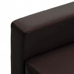 3-osobowa sofa, brązowa, sztuczna skóra
