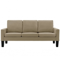 3-osobowa sofa, cappuccino, sztuczna skóra
