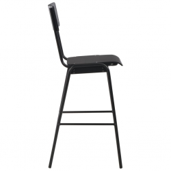 Krzesła barowe, 6 szt., czarne, sklejka i stal