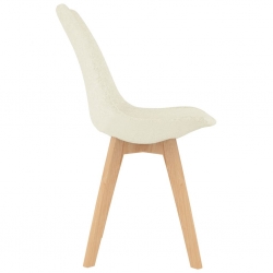 Krzesła stołowe, 6 szt., kremowe, tapicerowane tkaniną
