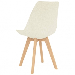 Krzesła stołowe, 6 szt., kremowe, tapicerowane tkaniną