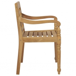 Krzesła Batavia z beżowymi poduszkami, 2 szt., drewno tekowe