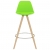 Stołki barowe, 4 szt., zielone, PP i lite drewno bukowe