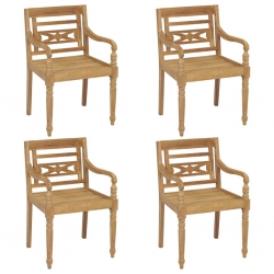 Krzesła Batavia, 4 szt., lite drewno tekowe