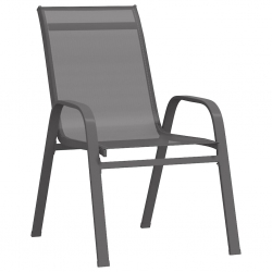 Sztaplowane krzesła ogrodowe, 6 szt., szare, tworzywo textilene