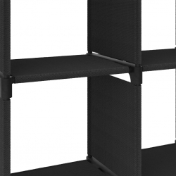 Regał z 6 przegrodami, czarny, 103x30x72,5 cm, tkanina