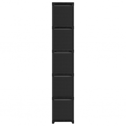 Regał z 15 przegrodami z pudełkami, czarny, 103x30x175,5 cm