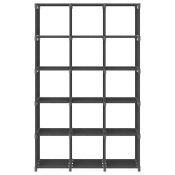 Regał z 15 przegrodami, szary, 103x30x175,5 cm, tkanina