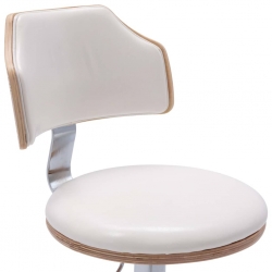 Stołki barowe, 2 szt., białe, gięte drewno i ekoskóra