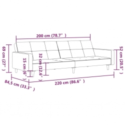 2- osobowa sofa rozkładana, brązowa, obita mikrofibrą