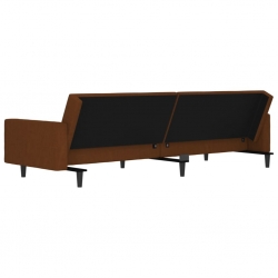 2- osobowa sofa rozkładana, brązowa, obita mikrofibrą