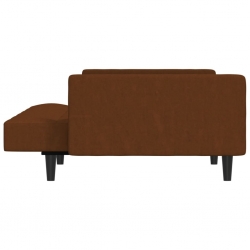 2- osobowa sofa rozkładana, brązowa, obita mikrofibrą