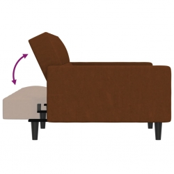 2- osobowa sofa rozkładana, brązowa, obita mikrofibrą