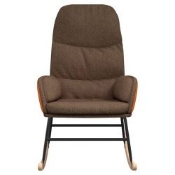 Fotel bujany, brązowy, tapicerowany tkaniną