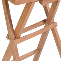 Składane stołki barowe, 4 szt., lite drewno tekowe