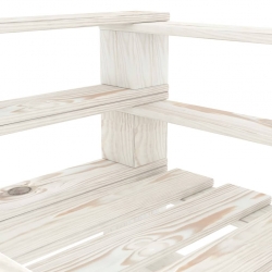 Fotel ogrodowy z palet, drewniany, biały