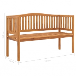 Ławka ogrodowa, 150 cm, lite drewno tekowe