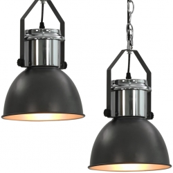 Lampy sufitowe, 2 szt., szare, okrągłe, E27