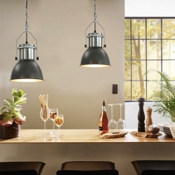 Lampy sufitowe, 2 szt., szare, okrągłe, E27