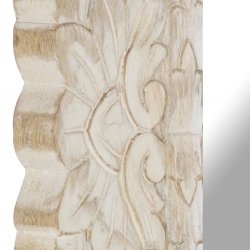 Lustro z białą ramą z litego drewna mango, 50 x 50 cm