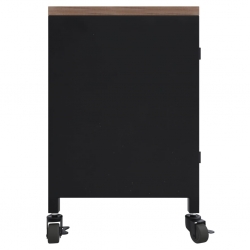 Szafka pod telewizor, czarna, 110x30x43 cm, żelazo i jodła