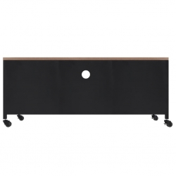 Szafka pod telewizor, czarna, 110x30x43 cm, żelazo i jodła