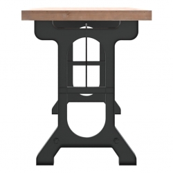 Stół jadalniany, 110x65x82 cm, lite drewno jodłowe i żelazo