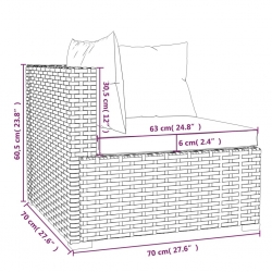 3-osobowa sofa ogrodowa z poduszkami, polirattan, brązowa