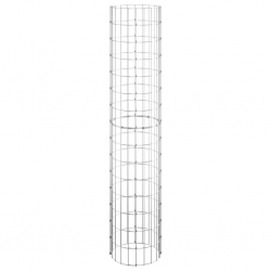 Okrągłe donice gabionowe, podniesione, 3 szt., stal, Ø30x150 cm