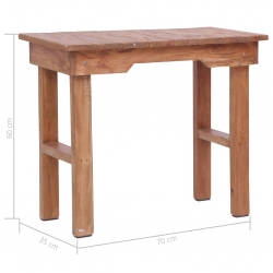 Stolik, 70 x 35 x 60 cm, lite drewno mahoniowe