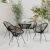 5-częściowy zestaw mebli ogrodowych, rattan PVC, czarny