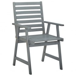 Ogrodowe krzesła stołowe, 4 szt., szare, lite drewno akacjowe