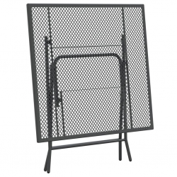 Stół ogrodowy, 80x80x72 cm, antracytowy, metalowa siatka