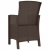 Krzesło ogrodowe z poduszką, rattan PP, brązowy
