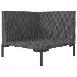 Sofa ogrodowa z poduszkami, zaokrąglony rattan PE