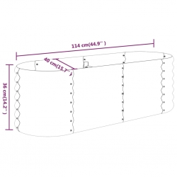 Donica ogrodowa, malowana proszkowo stal, 114x40x36 cm, zielona