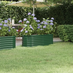Donica ogrodowa, malowana proszkowo stal, 114x40x36 cm, zielona