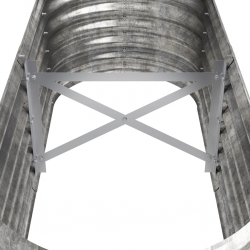 Donica ogrodowa, malowana proszkowo stal, 114x40x36 cm, srebrna