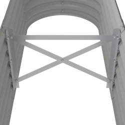 Donica ogrodowa, malowana proszkowo stal, 152x40x36 cm, szara