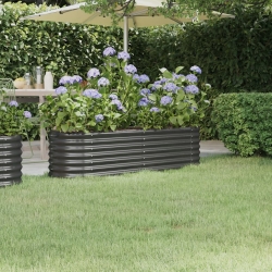 Donica ogrodowa, malowana proszkowo stal, 152x40x36, antracyt