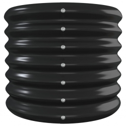 Donica ogrodowa, malowana proszkowo stal, 332x40x36cm, antracyt