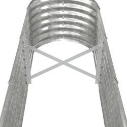 Donica ogrodowa, malowana proszkowo stal, 332x40x36 cm, srebrna