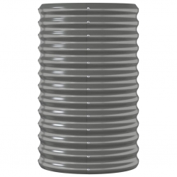 Donica ogrodowa, malowana proszkowo stal, 114x40x68 cm, szara