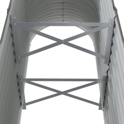 Donica ogrodowa, malowana proszkowo stal, 114x40x68 cm, szara