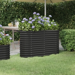 Donica ogrodowa, malowana proszkowo stal, 114x40x68cm, antracyt