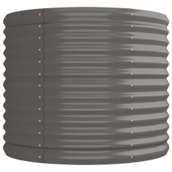 Donica ogrodowa, malowana proszkowo stal, 224x80x68 cm, szara