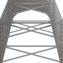 Donica ogrodowa, malowana proszkowo stal, 224x80x68 cm, szara