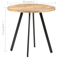 Stół jadalniany, 80 cm, surowe drewno mango
