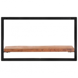 Półki ścienne, 2 szt., 60x25x35 cm, lite drewno akacjowe i stal